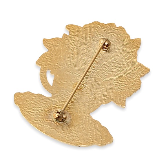 Vintage Pansy Bouquet Brooch Cloisonne Flowers Pitcher Vase by Fish Fine Enamel - Picture 3 of 4